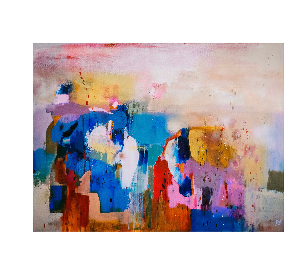 Warm abstract painting detail